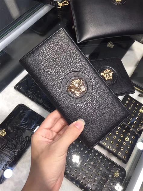 versace plazzo calf wallet|versace leather wallet men.